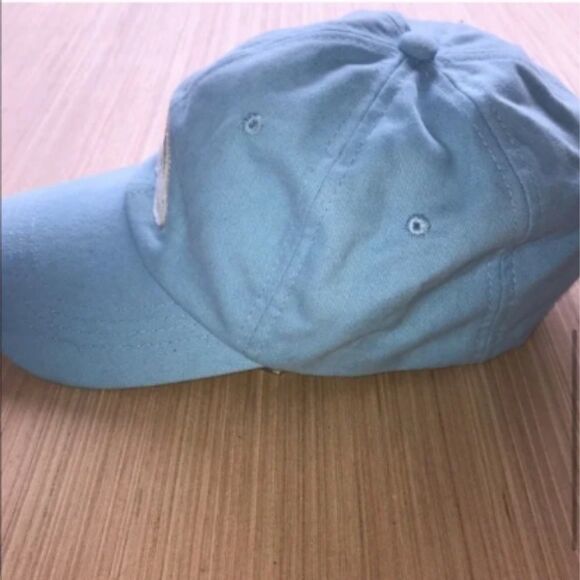 Women's Light Blue Adjustable Baseball Hat with Rainbow Patch - Picture 6 of 8